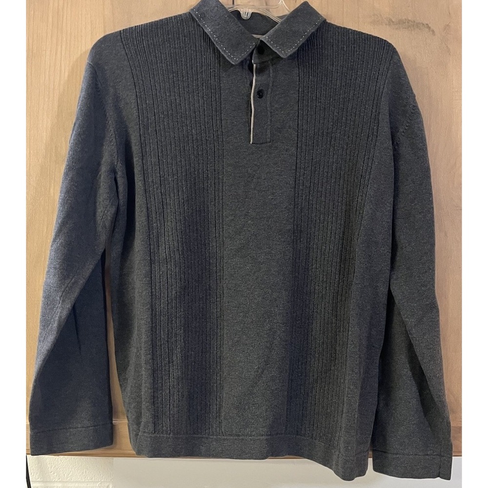 Nat Nast Pullover Button Henley‎ Medium Gray